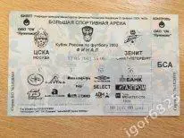 ЦСКА Москва - Зенит Санкт-Петербург. 12 мая 2002 года. Кубок России. Финал.