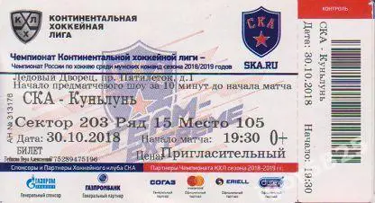 СКА Санкт-Петербург - Куньлунь Китай. 30 октября 2018 года. Чемпионат КХЛ