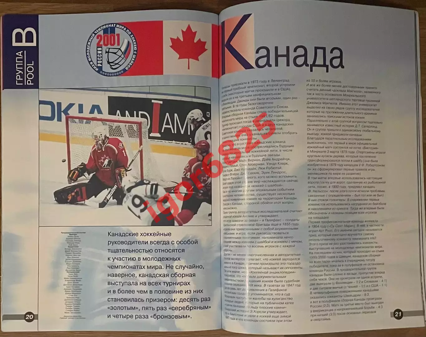 Молодежный чемпионат мира по хоккею 26.12.2000 - 5.01.2001. Москва, Подольск. 3