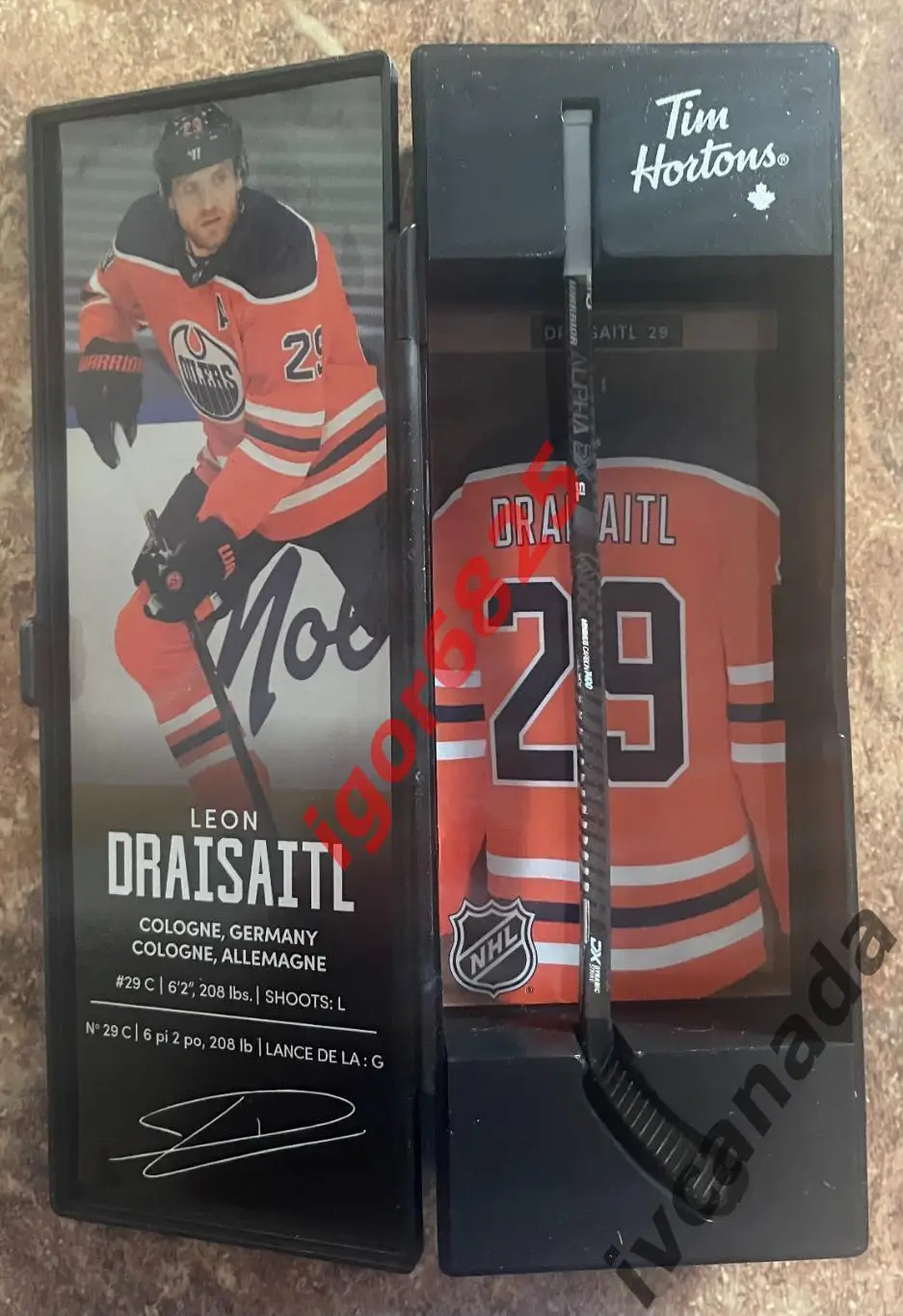 Хоккей ДРАЙЗАЕТЛЬ DRAISAITL №29 набор с клюшкой, Tim Hortons 2020-2021, NHL, NHL