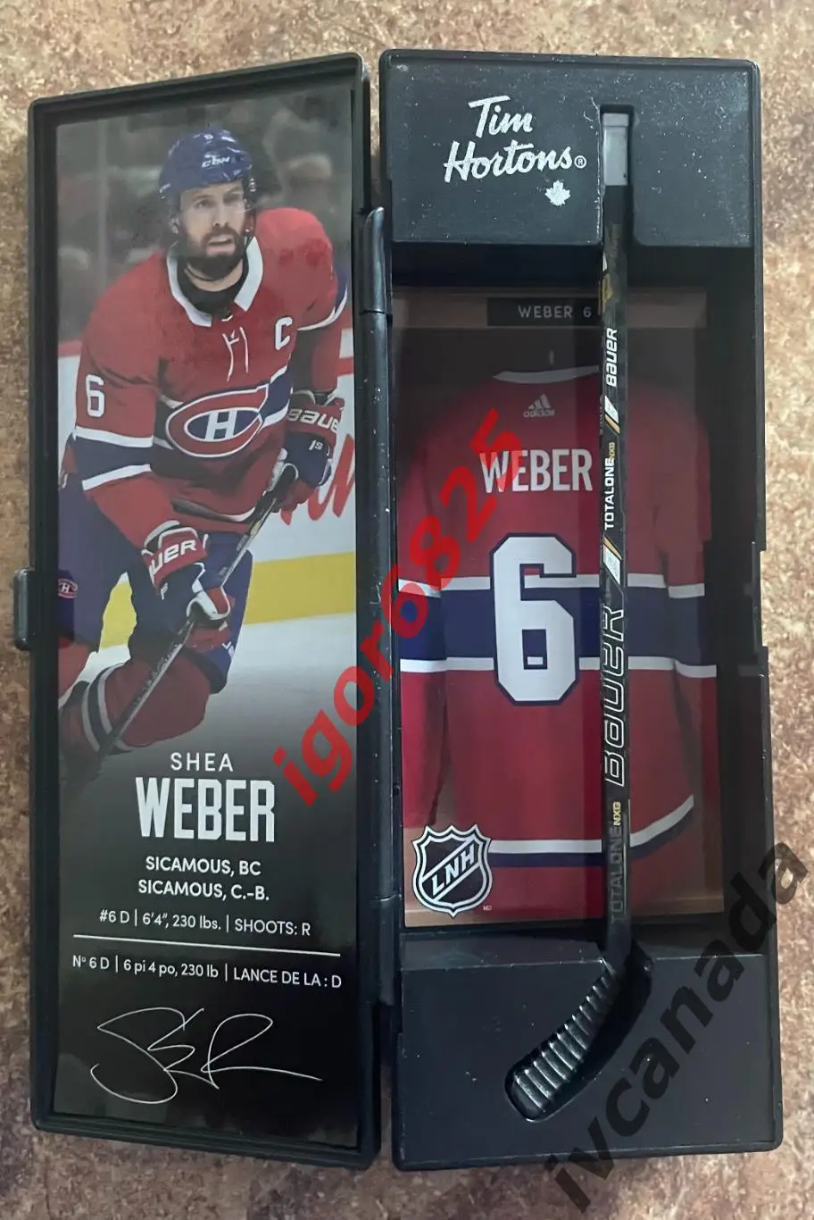 Хоккей ШИ ВЕБЕР SHEA WEBER №6 набор с клюшкой Tim Hortons 2020-2021, NHL