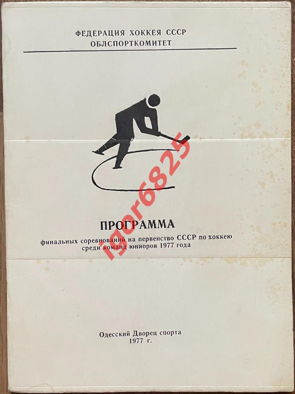 Хоккей. Первенство СССР среди юниоров. Финал. 14-26 апреля 1977 года. Одесса.