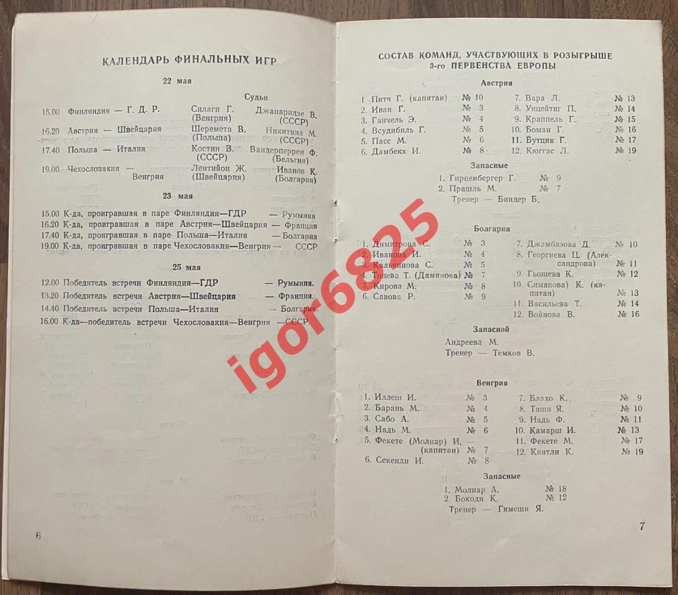 Баскетбол. 3-е Первенство Европы среди женских команд. 18-25 мая 1952 года. СССР 2