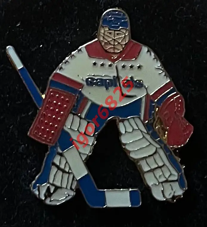 Хоккей. Знак Значок Вашингтон Кэпиталс. НХЛ. Washington Capitals NHL. Вратарь
