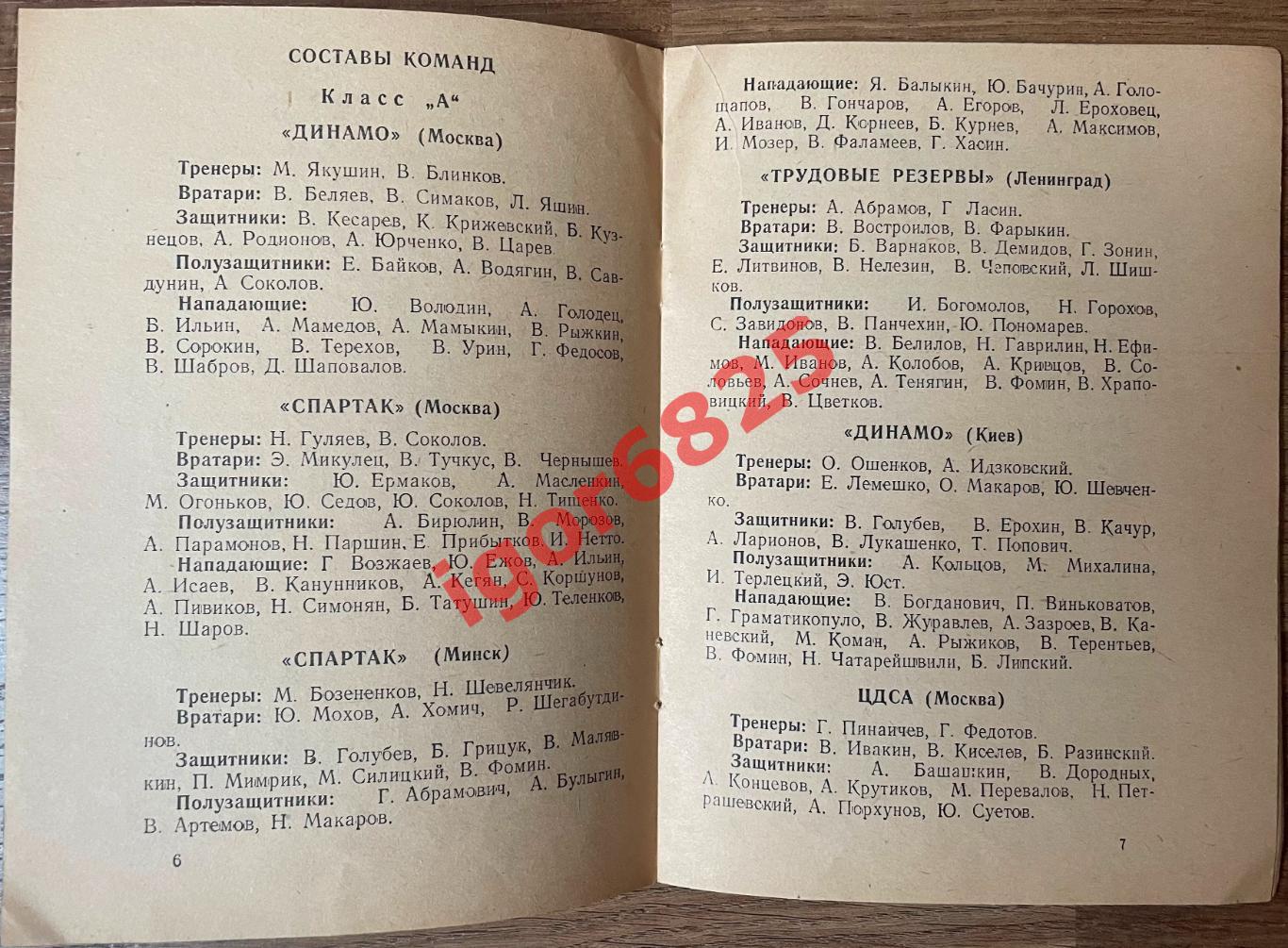 Справочник Зрителя. Первенство Советского Союза, Ленинград 1955, первый круг. 1