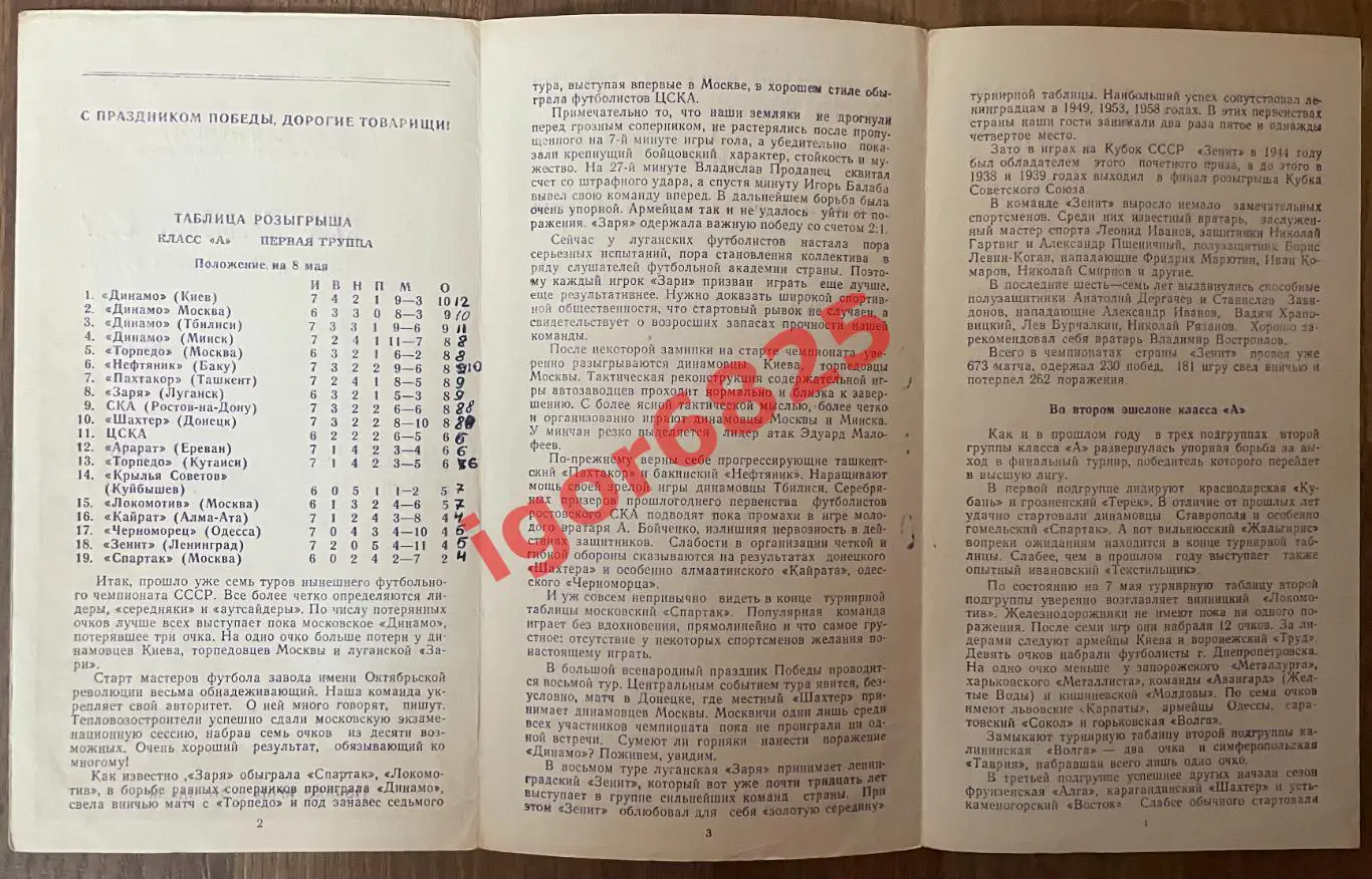 Заря Луганск- Зенит Ленинград. 9 мая 1967 года. Чемпионат СССР. 1