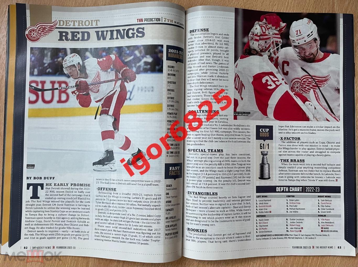 Ежегодник, справочник НХЛ 2022-2023 YEARBOOK NHL. The Hockey News Canada, Канада 2