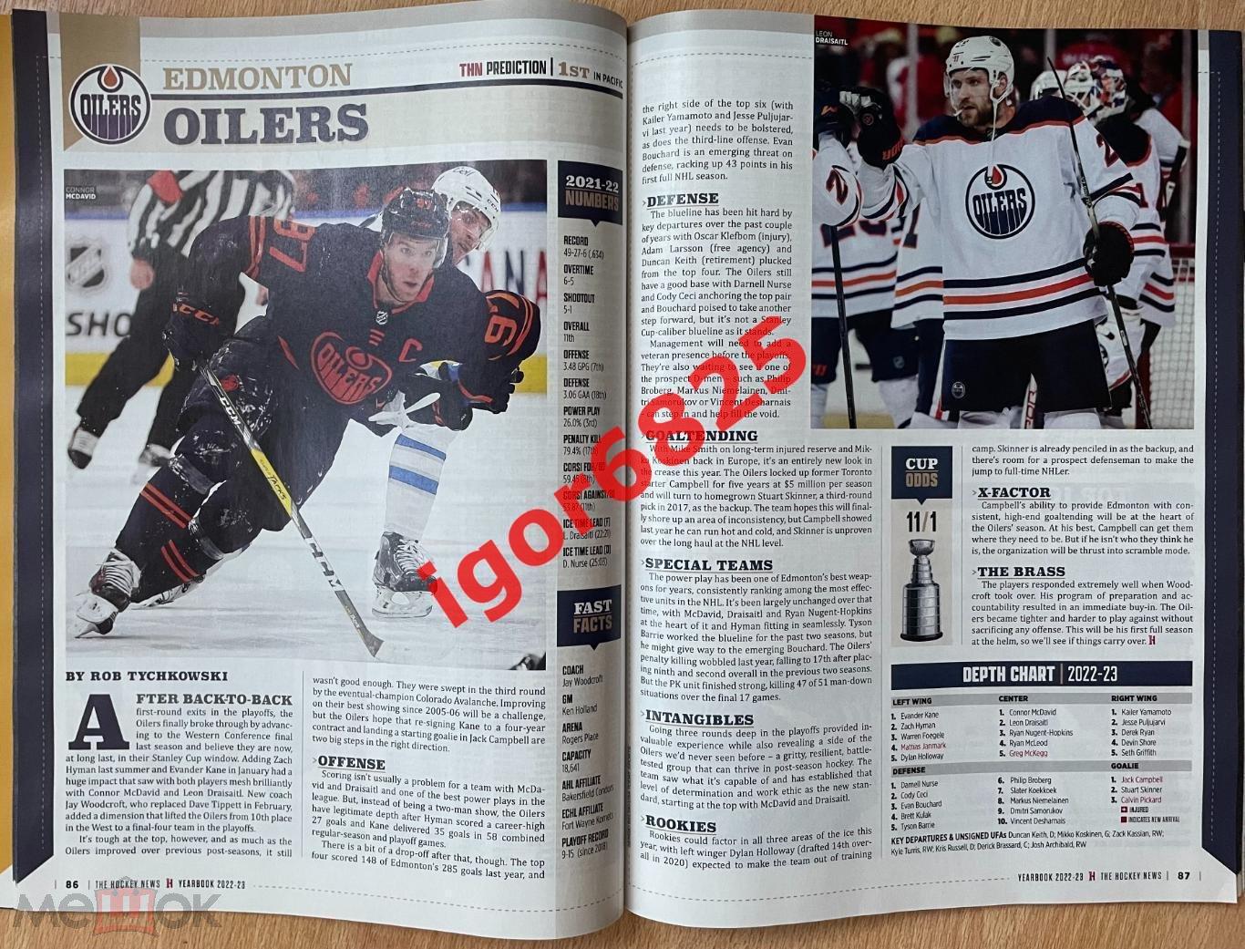 Ежегодник, справочник НХЛ 2022-2023 YEARBOOK NHL. The Hockey News Canada, Канада 3