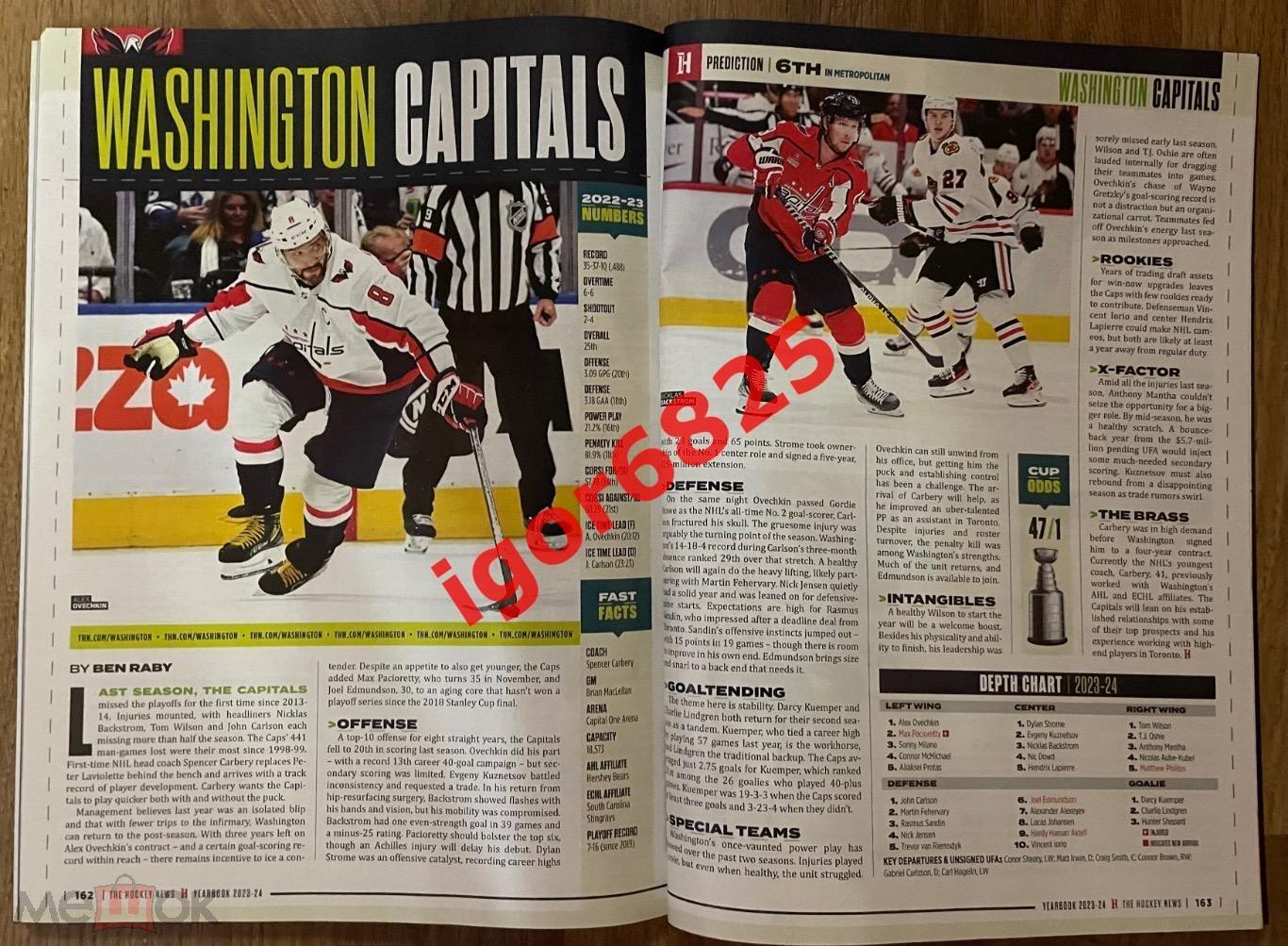 Ежегодник, справочник НХЛ 2023-2024.YEARBOOK NHL. The Hockey News Canada, Канада 6