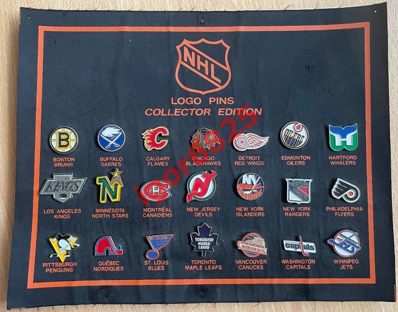 Хоккей Коллекционный набор значков НХЛ 1991 год, NHL LOGO PIN. Эмблемы клубов.