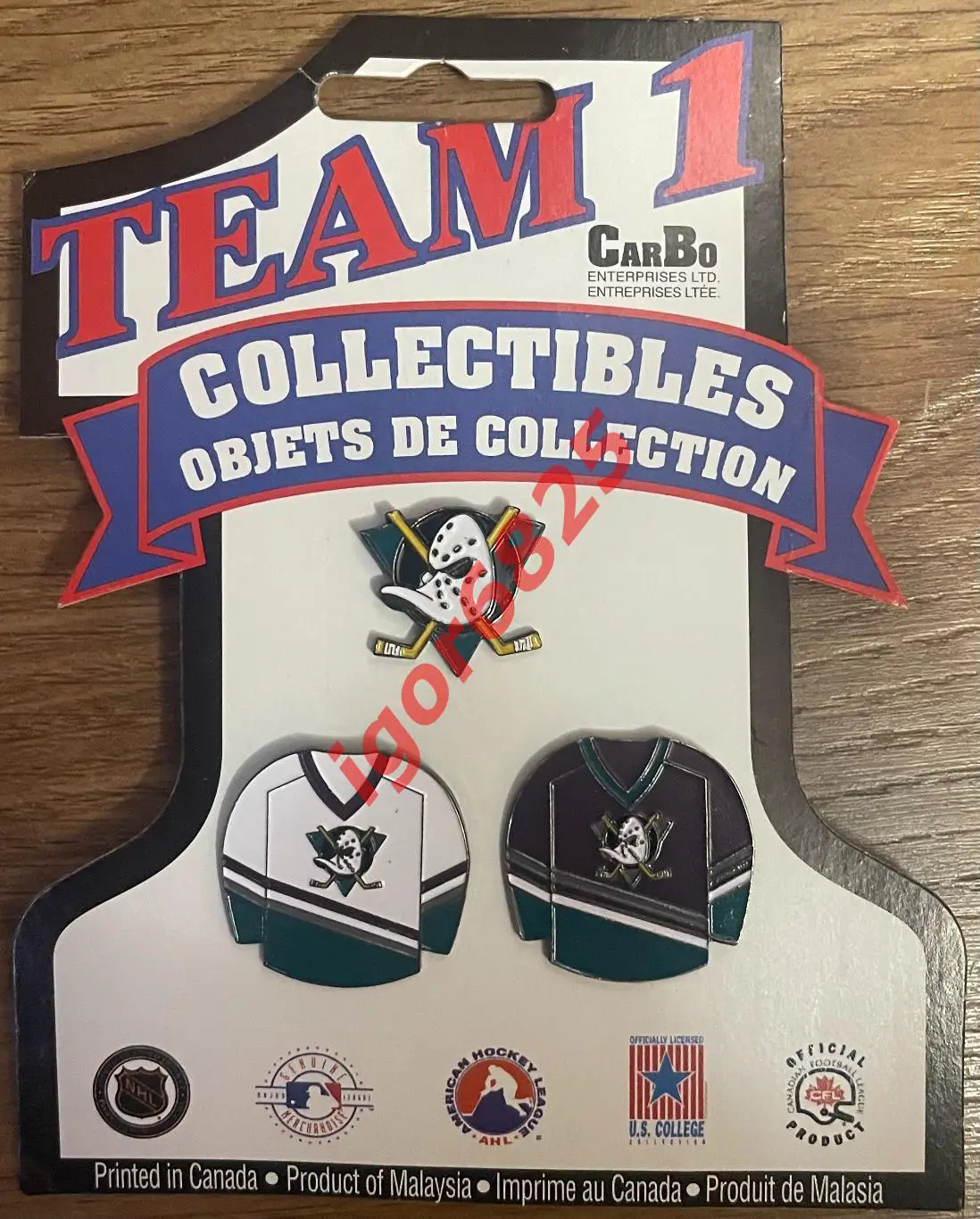 Знак Значок Анахайм Майти Дакс НХЛ Anaheim Mighty Ducks NHL. Набор 3 знака