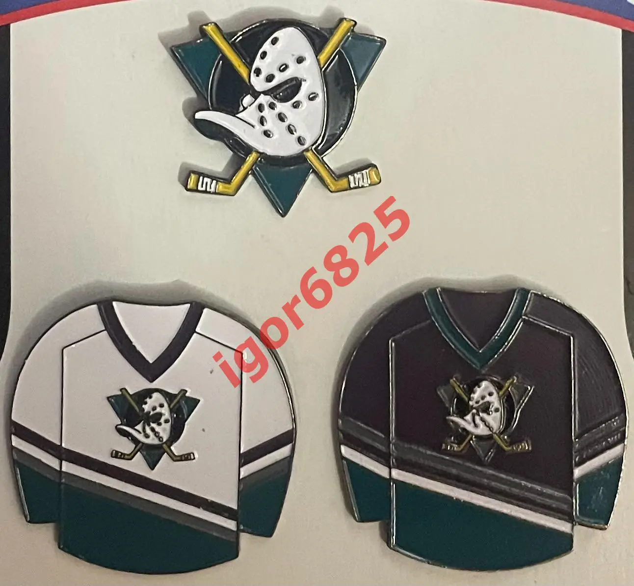 Знак Значок Анахайм Майти Дакс НХЛ Anaheim Mighty Ducks NHL. Набор 3 знака 1