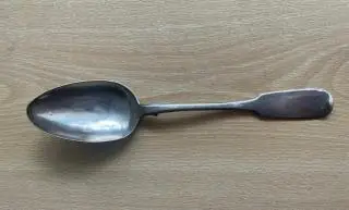 Серебро. Старинная столовая ложка. Клеймо. 84 проба. 51 грамм. 21 см. Царская