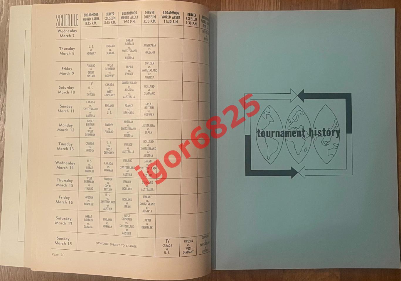 Чемпионат мира и Европы по хоккею 8-18 марта 1962 года. Колорадо-Спрингс, США. 5