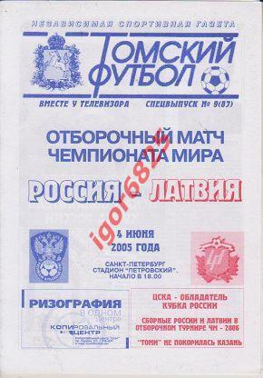 Россия - Латвия. 4 июня 2005 года Отборочный матч Чемпионата Мира Томский футбол