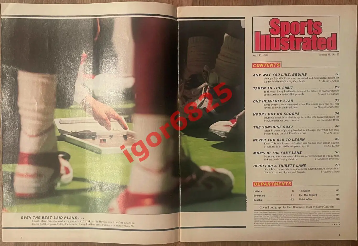 Журнал Sports Illustrated 30 мая 1988 г Хоккей Уэйн Гретцки Баскетбол Ларри Берд 1