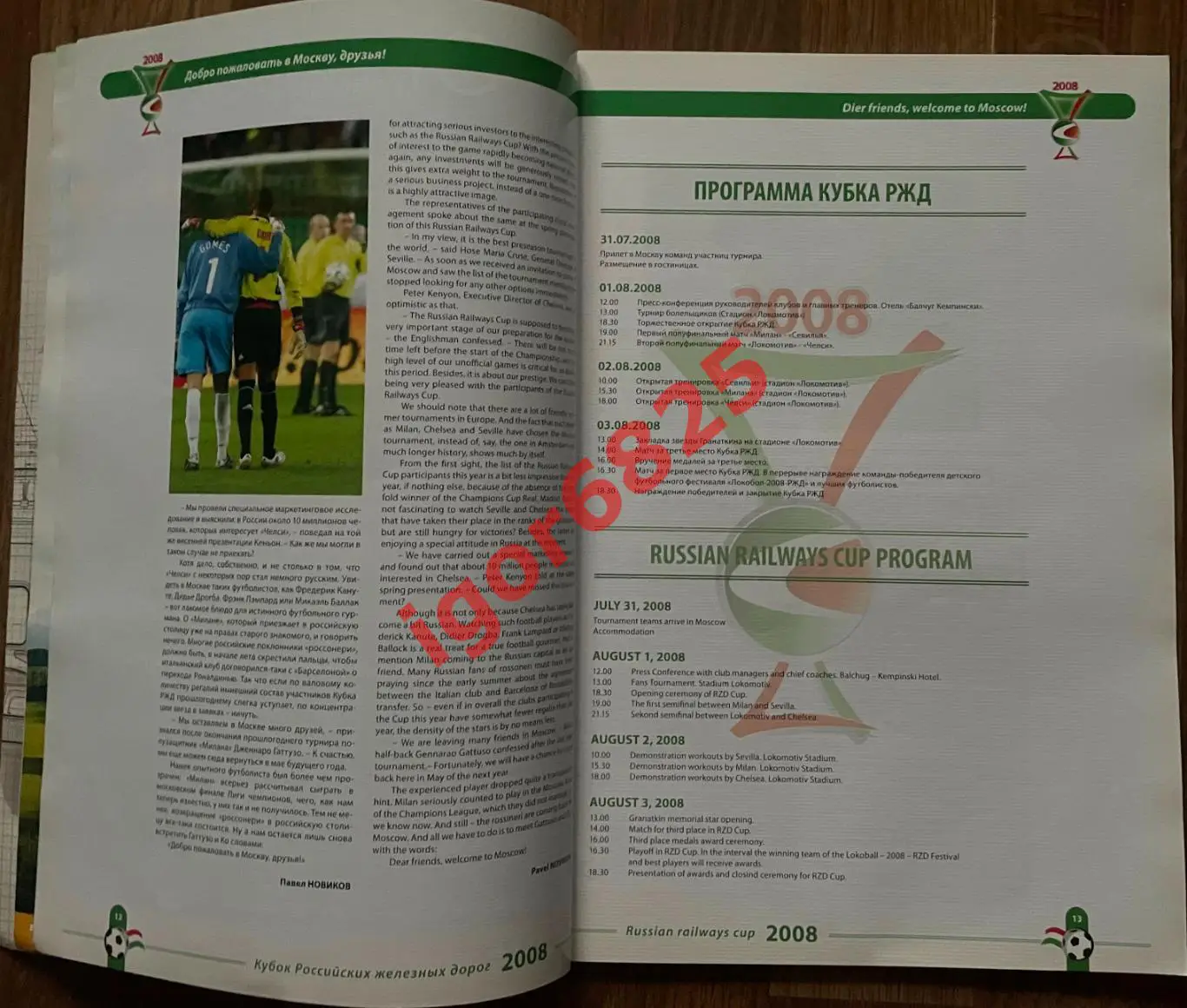 Турнир Кубок РЖД 1-3 августа 2008 года. Локомотив, Челси, Милан, Севилья. Москва 5