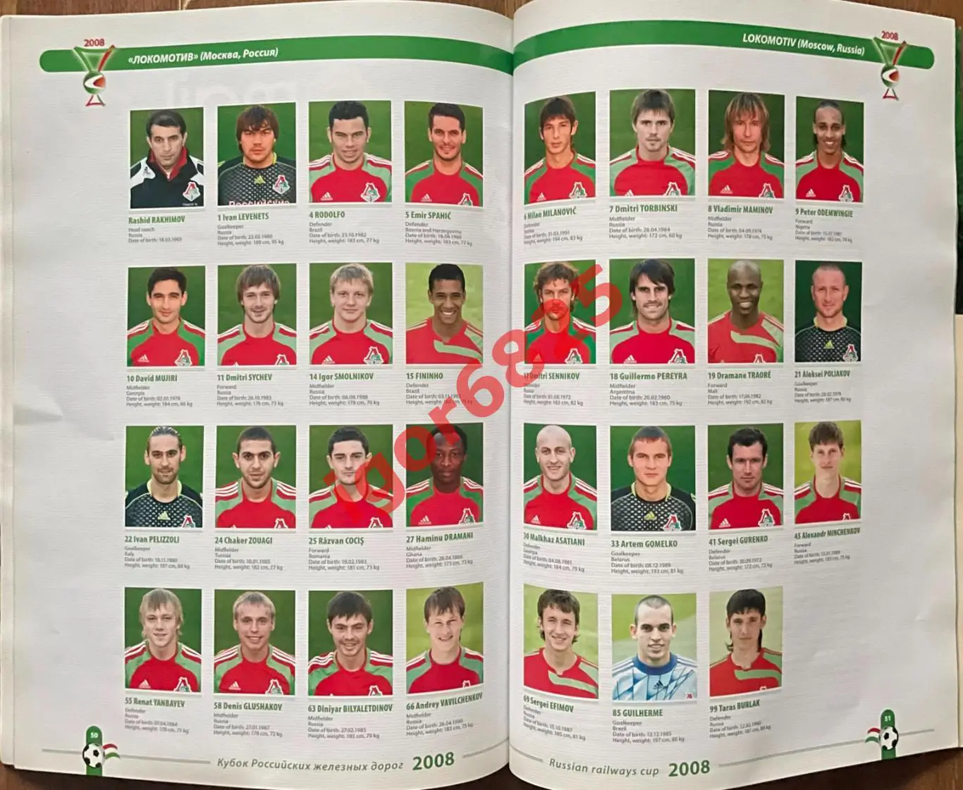 Турнир Кубок РЖД 1-3 августа 2008 года. Локомотив, Челси, Милан, Севилья. Москва 7