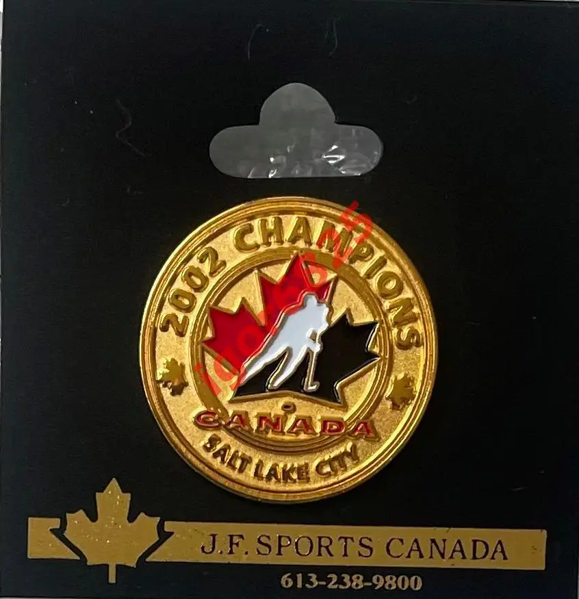 Знак Значок Хоккей Канада Чемпион Олимпийских игр Солт-Лейк-Сити 2002. 1 вид