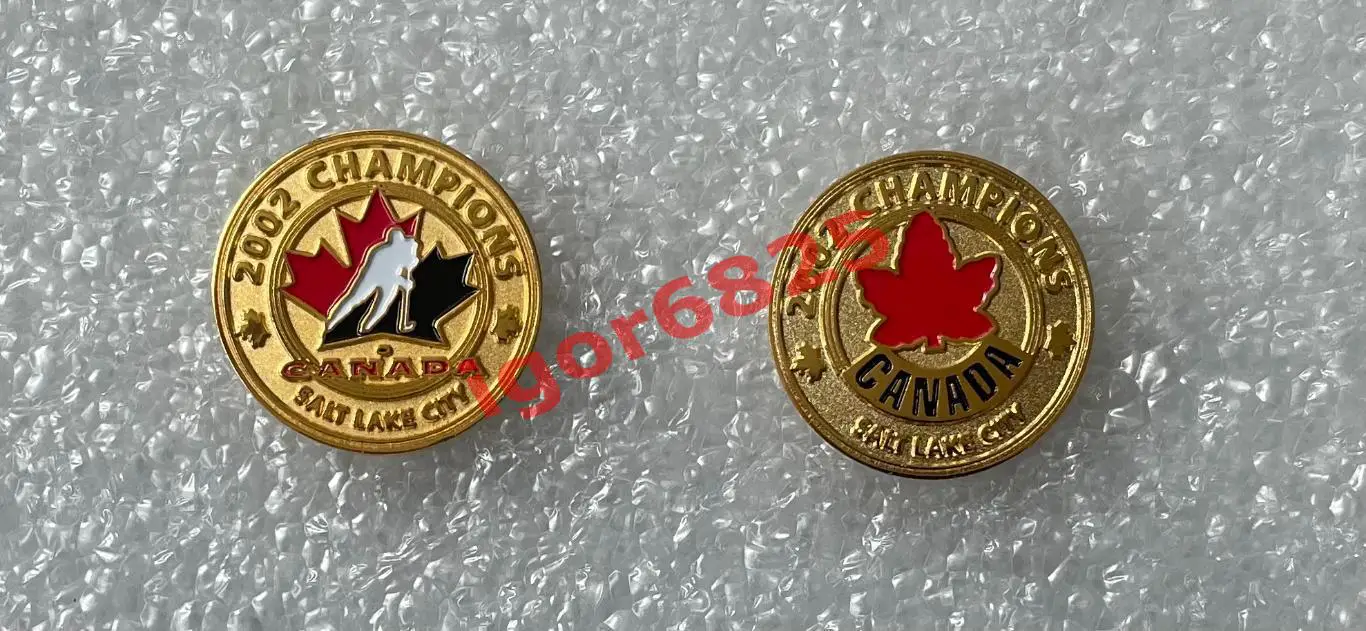 Знак Значок Хоккей Канада Чемпион Олимпийских игр Солт-Лейк-Сити 2002. 1 вид 4