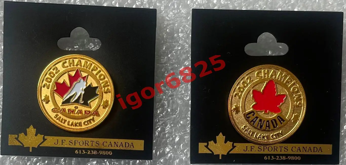 Знак Значок Хоккей Канада Чемпион Олимпийских игр Солт-Лейк-Сити 2002. 1 вид 7