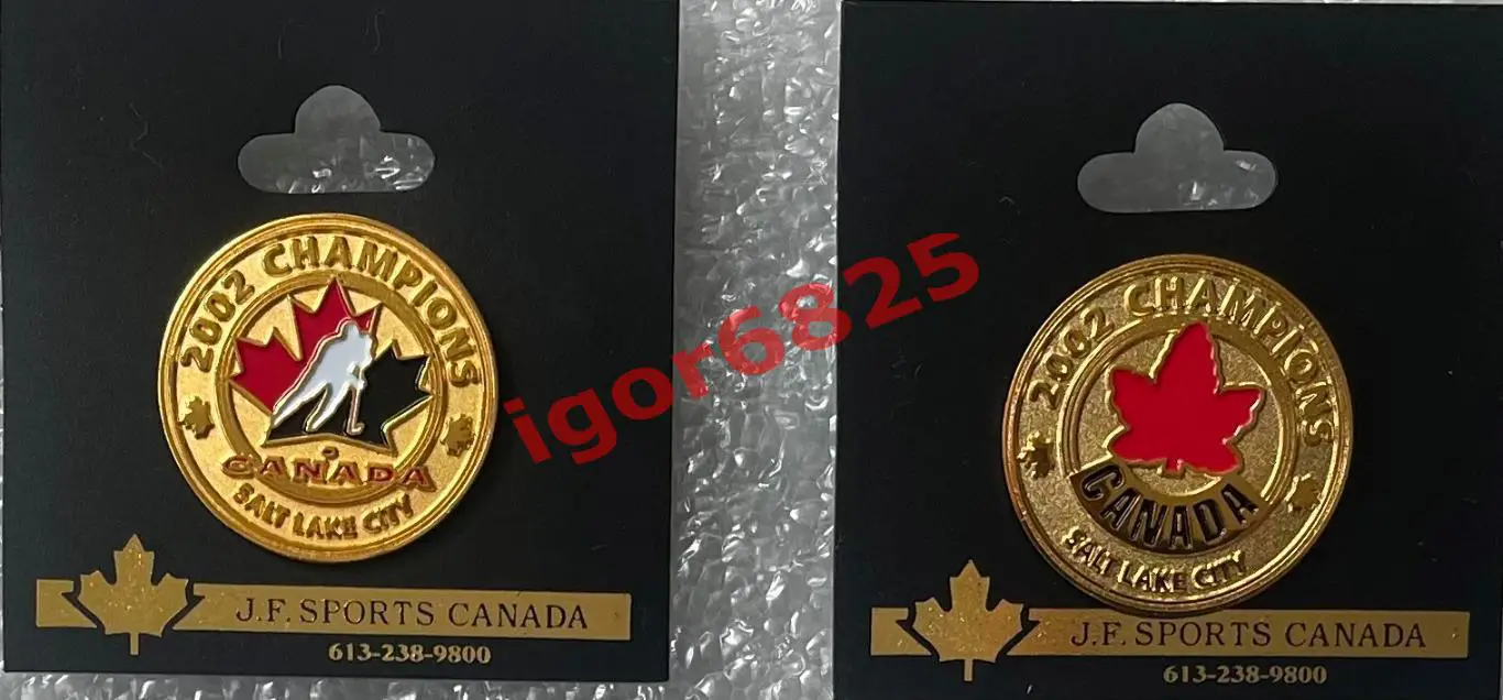 Знак Значок Хоккей Канада Чемпион Олимпийских игр Солт-Лейк-Сити 2002. 2 вид 7