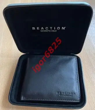 Мужской кошелек из натуральной кожи Kenneth Cole Reaction в кейсе. НОВЫЙ