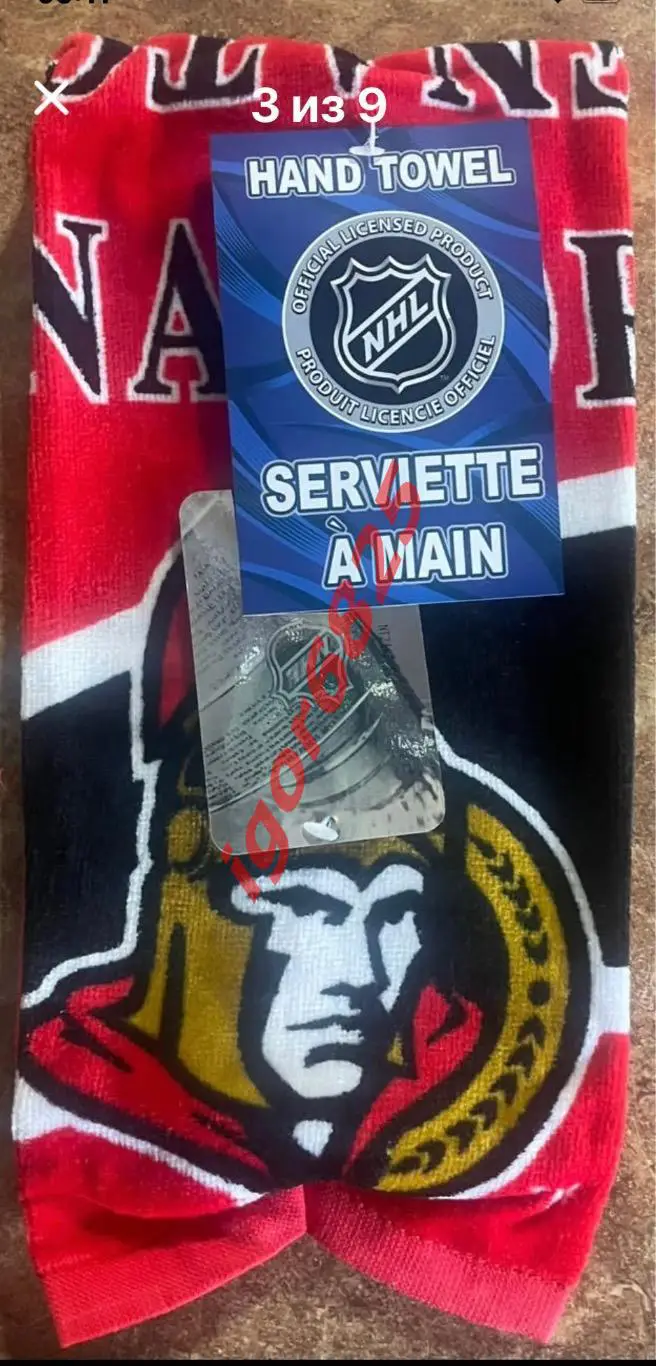 Хоккей Полотенце Ottawa Senators NHL Оттава Сенаторз НХЛ. Новое Размер 65х40 см 2