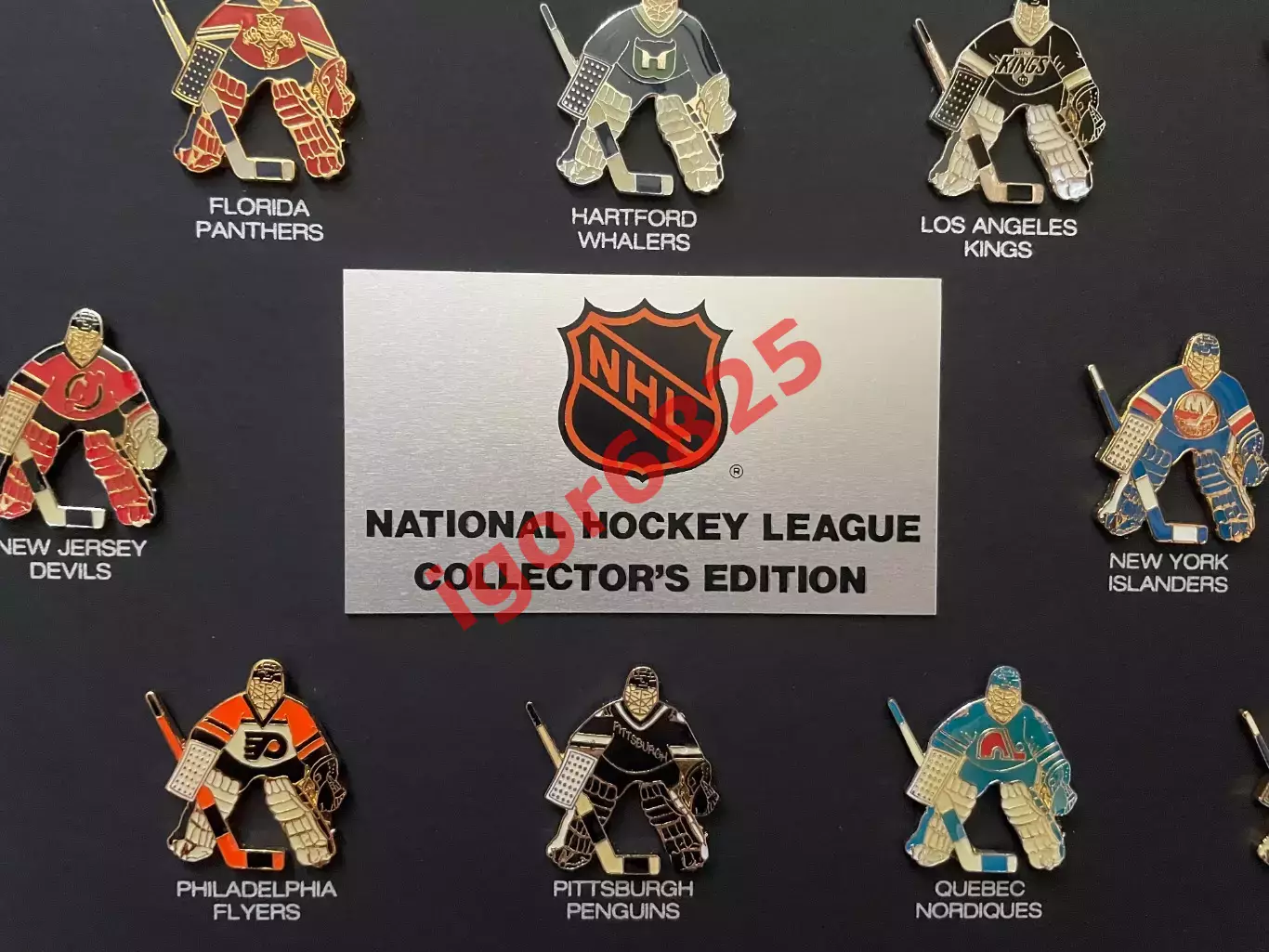 Хоккей набор значков НХЛ, серия вратари, NHL LOGO PINS Goalie 26 знаков 1