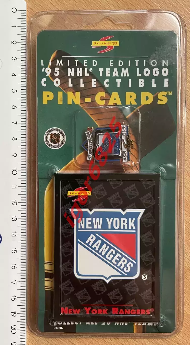 Хоккей набор Score '95 NHL Team Logo Collectible Pin-Cards Нью-Йорк Рейнджерс