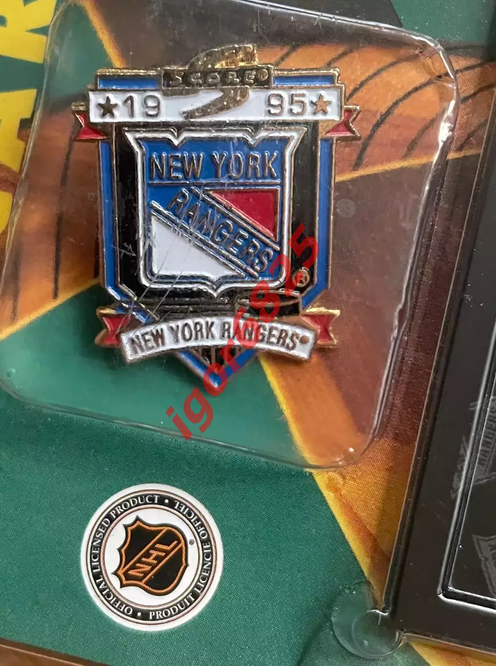 Хоккей набор Score '95 NHL Team Logo Collectible Pin-Cards Нью-Йорк Рейнджерс 1
