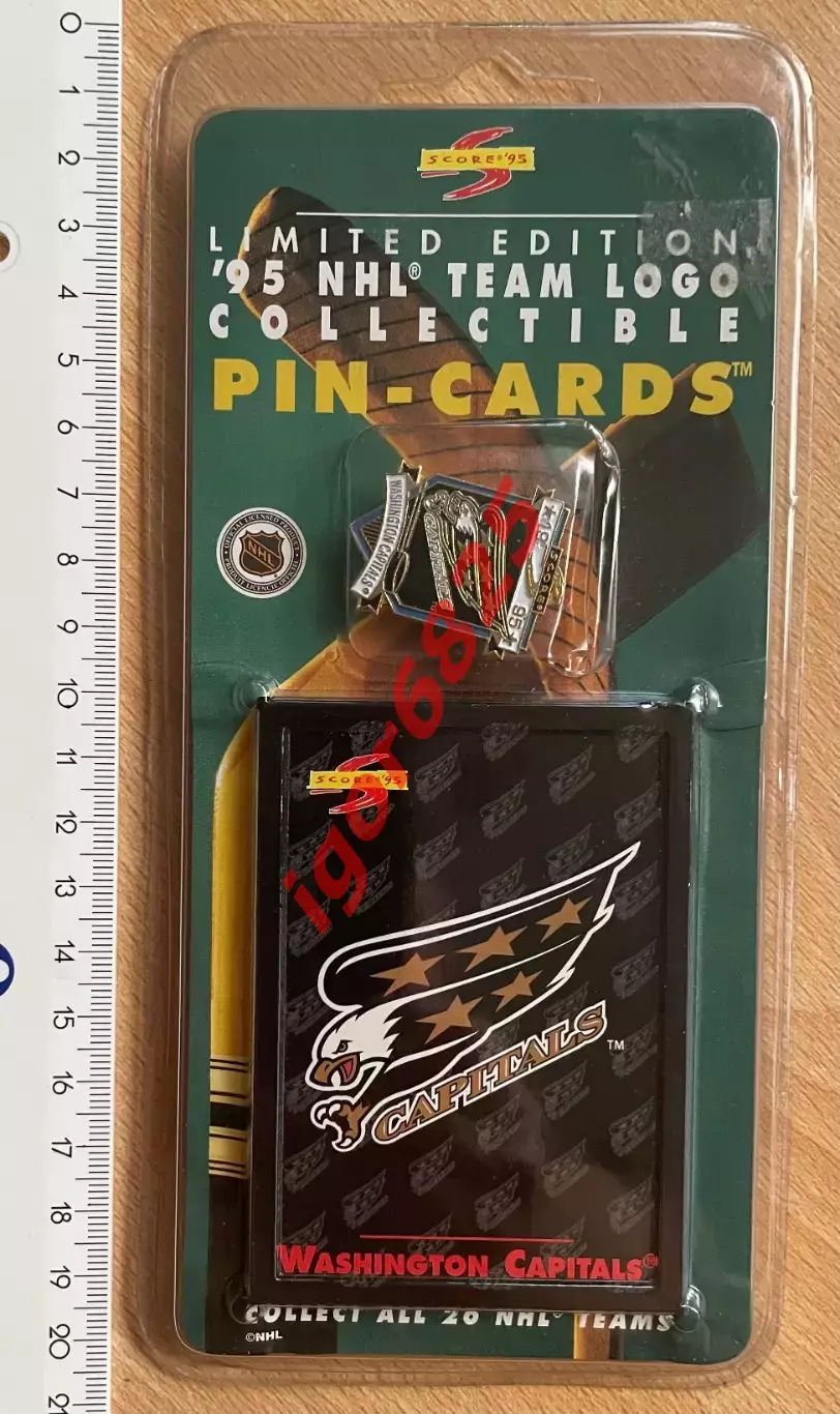 Хоккей набор Score '95 NHL Team Logo Collectible Pin-Cards Вашингтон Кэпиталс