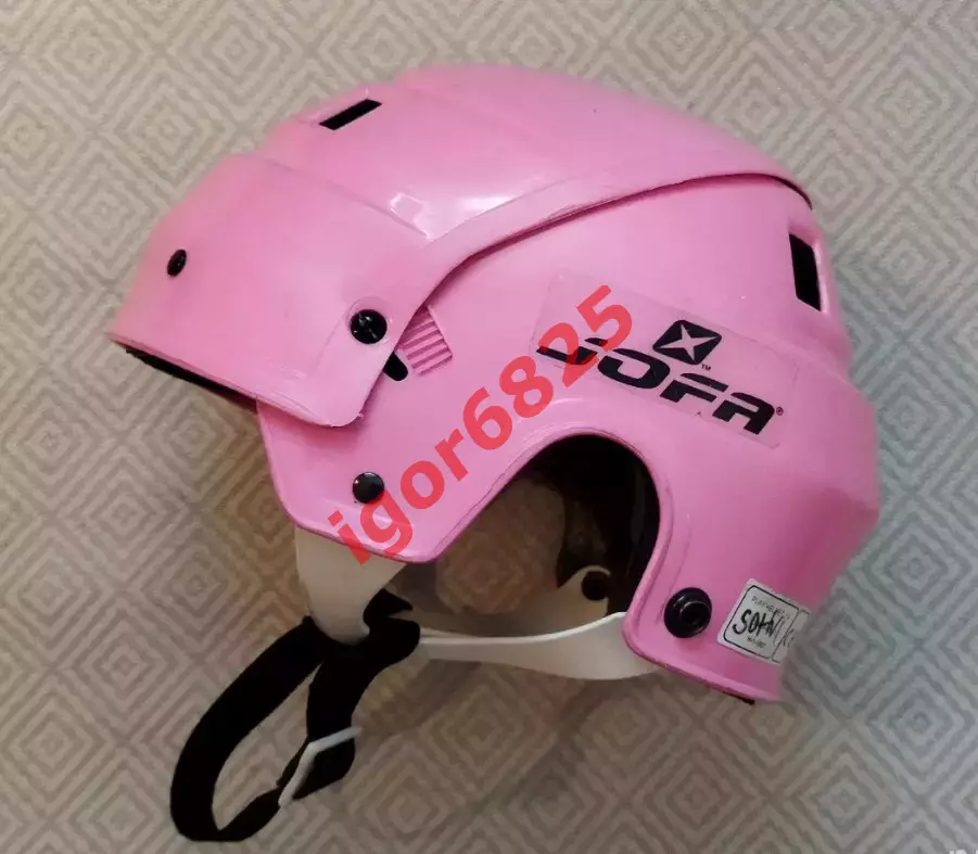 Хоккейный шлем JOFA 1980-90-е года выпуска, розовый, размер 49-56. Б/У. Швеция. 1