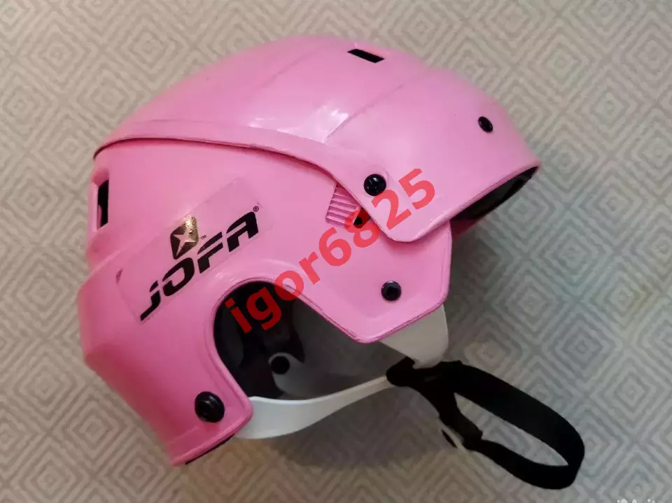 Хоккейный шлем JOFA 1980-90-е года выпуска, розовый, размер 49-56. Б/У. Швеция. 2