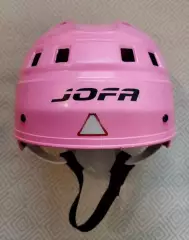 Хоккейный шлем JOFA 1980-90-е года выпуска, розовый, размер 49-56. Б/У. Швеция.