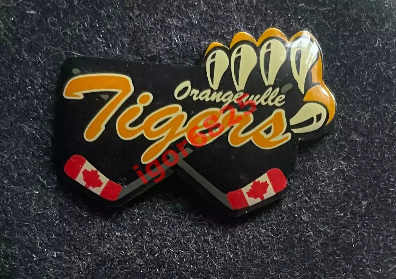 Хоккей Знак Значок команда Оранжвилл Тайгерс Канада Orangeville Tigers Canada