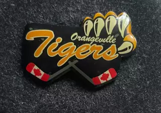 Хоккей Знак Значок команда Оранжвилл Тайгерс Канада Orangeville Tigers Canada
