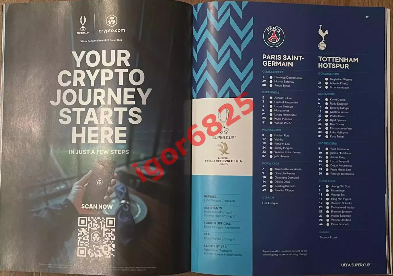 ПСЖ Франция - Тоттенхэм Англия. 13 августа 2025 года. Суперкубок УЕФА 2