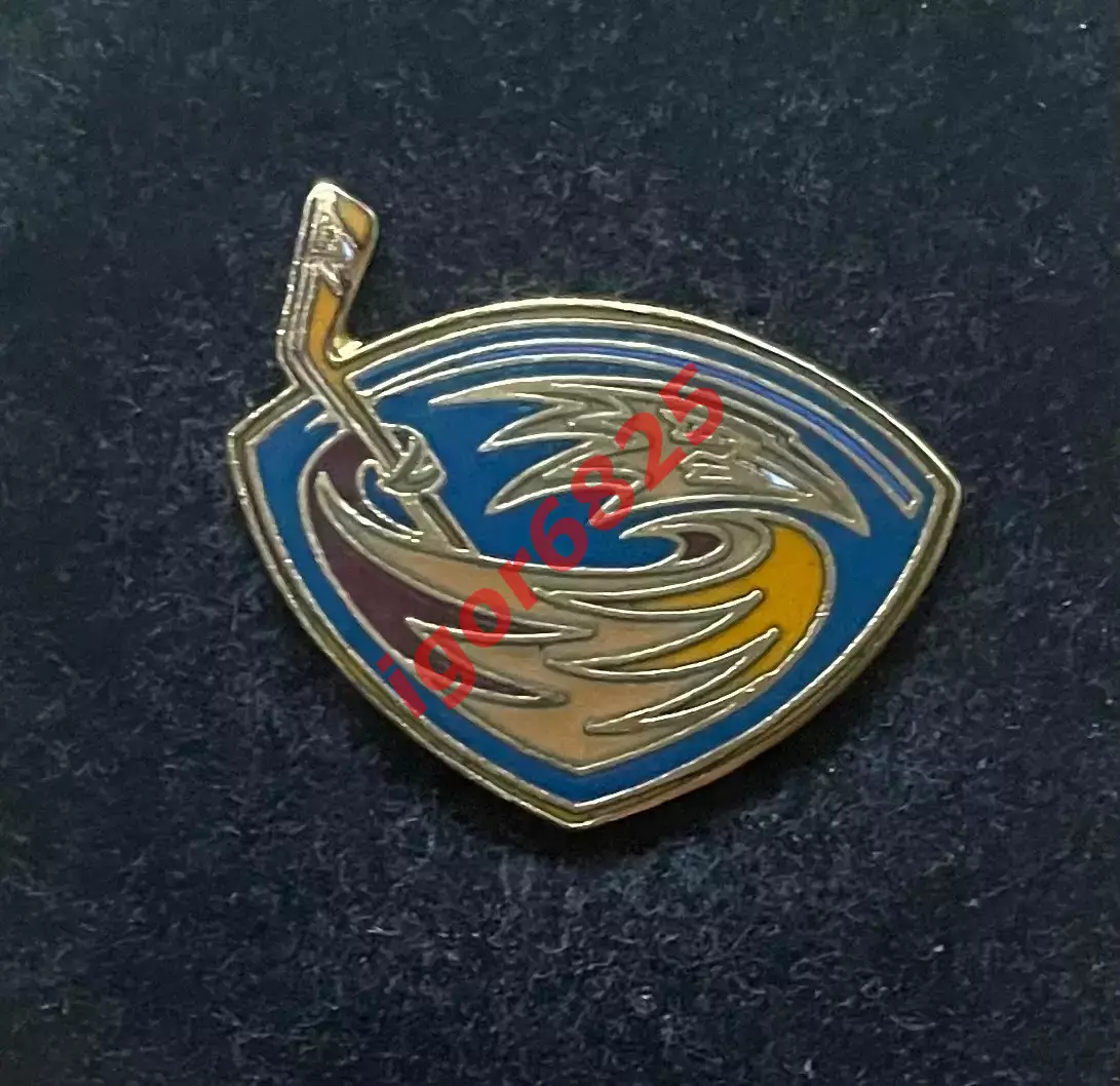 Хоккей Знак Значок Атланта Трэшерз НХЛ Atlanta Thrashers NHL. Вид 2 светлее фон.