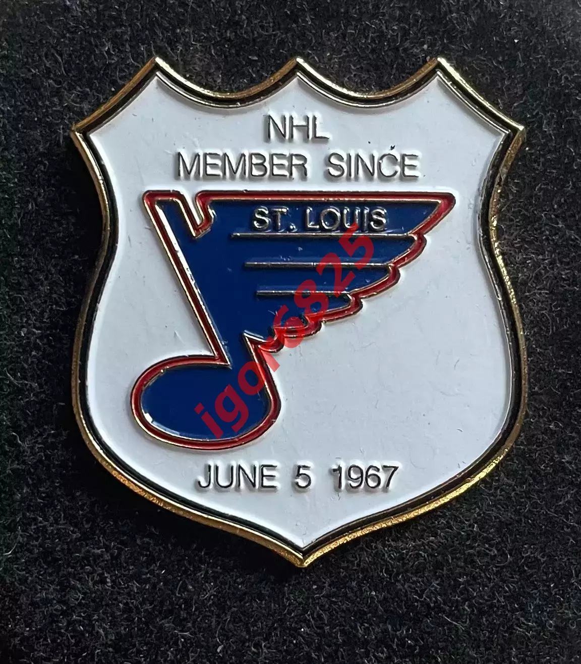 Знак Значок Сент-Луис Блюз член НХЛ, St. Louis Blues NHL member JUNE 5, 1967