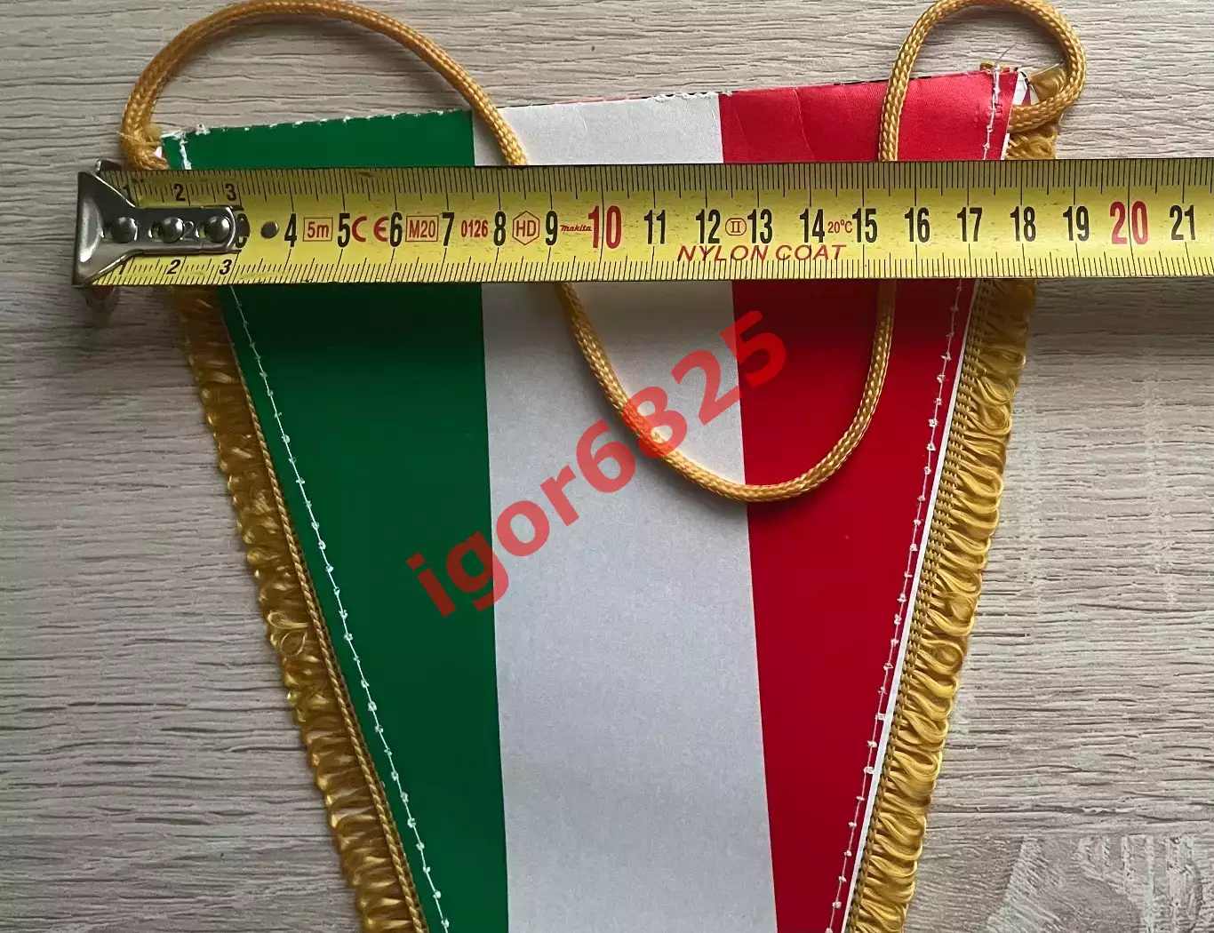 Футбол. Вымпел. Футбольный клуб Милан Италия, размер 28,5 на 19 см. 5