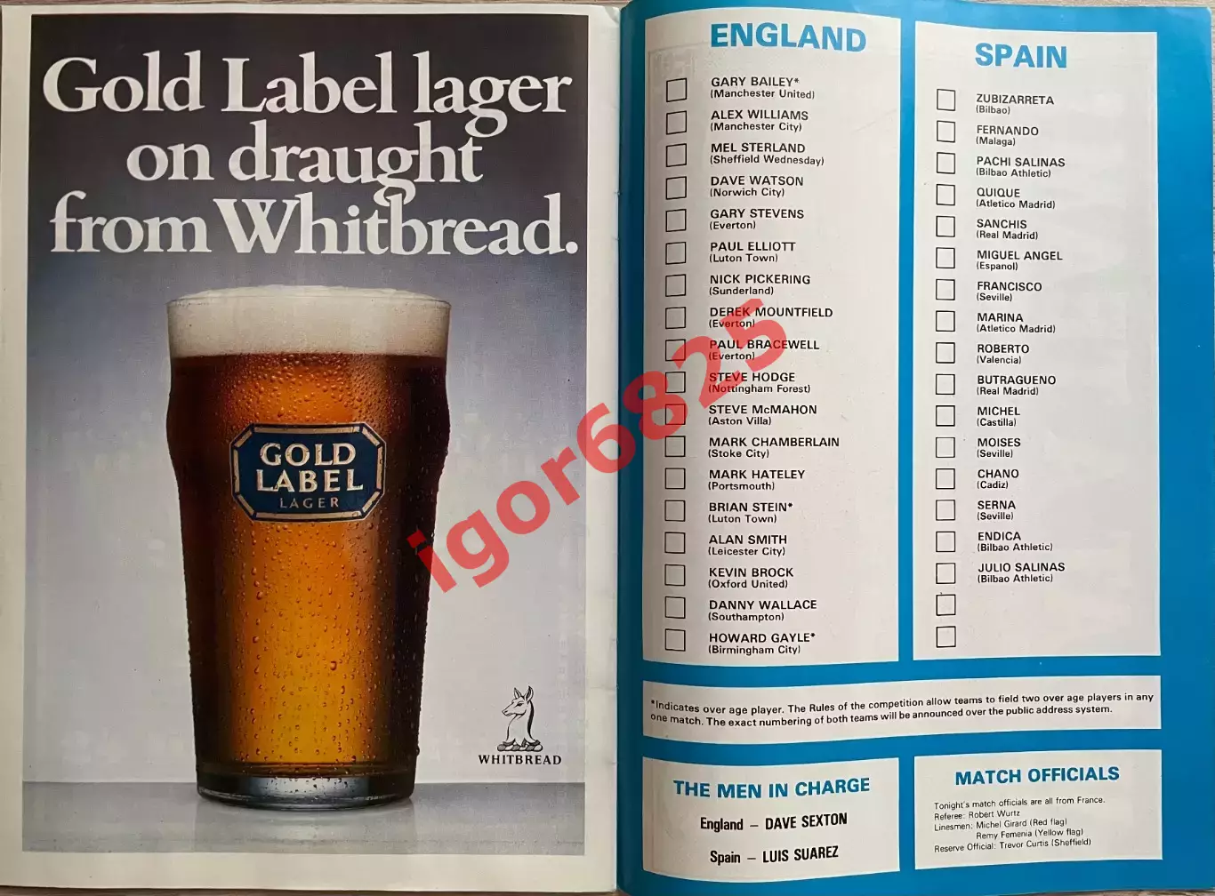 Финал. Англия - Испания 24 мая 1984 года. Чемпионат Европы U-21. 1