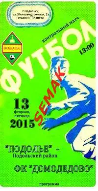 ПОДОЛЬЕ Подольский р-н - ФК ДОМОДЕДОВО - 13.02.2015 к.м.