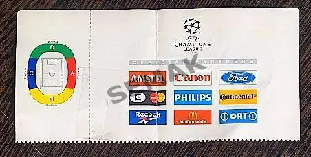 СПАРТАК Москва - Блэкберн Англия - 22.11.1995. Билет ЛЧ. 1