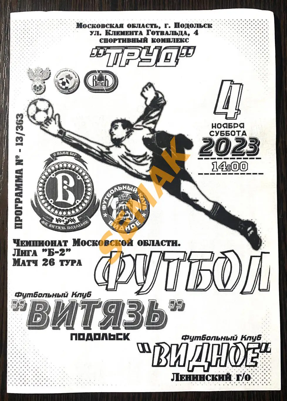 ВИТЯЗЬ Подольск - Видное - 04.11.2023 цвет+чб 2