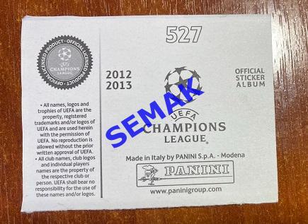 Панини - Panini. стикеры-наклейки в альбом Лига Чемпионов 2012/2013. № 527 1