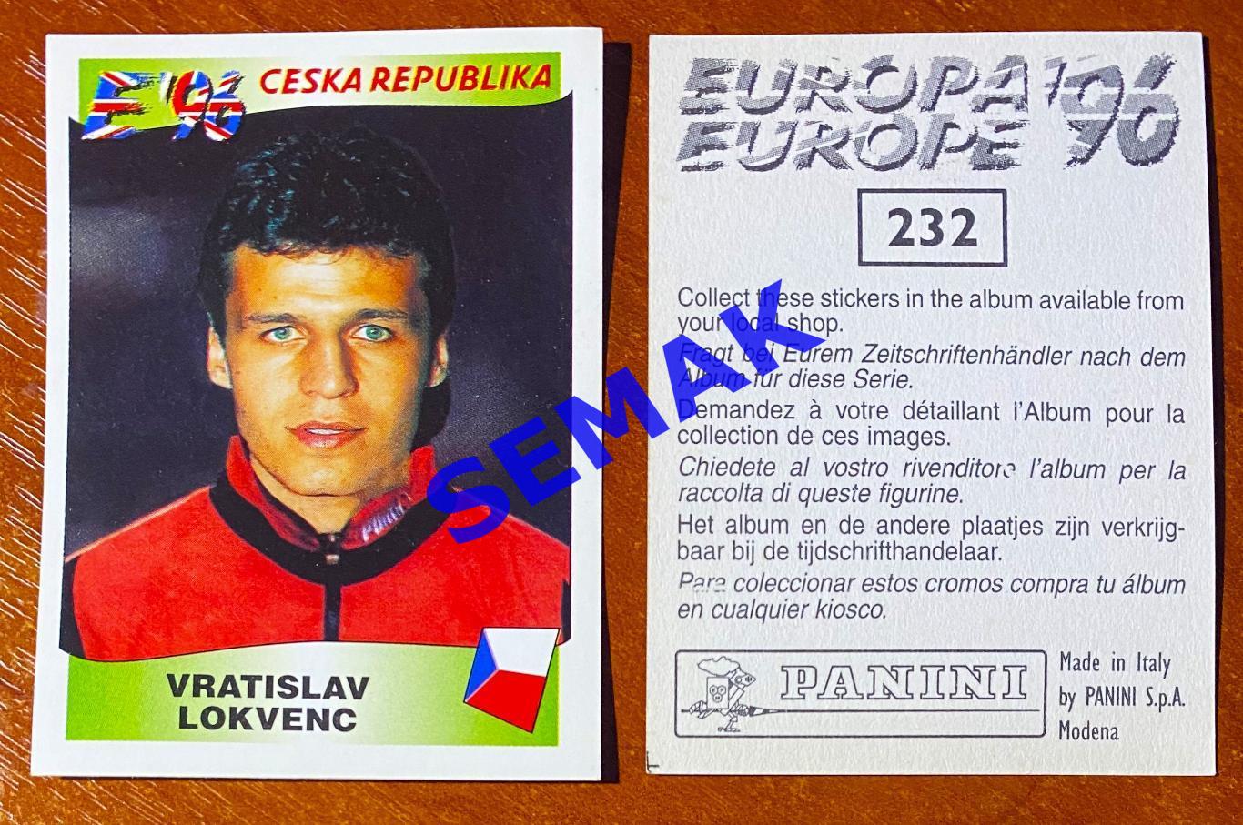 Panini-Панини. Стикер/Наклейка №-232 Евро/EURO - Англия 1996.