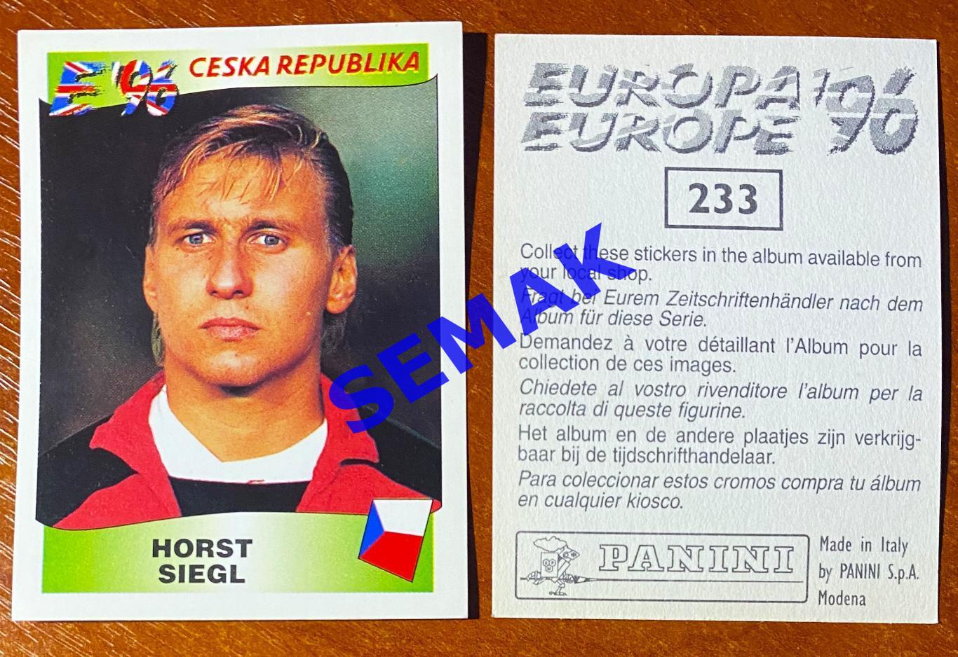 Panini-Панини. Стикер/Наклейка №-233 Евро/EURO - Англия 1996.
