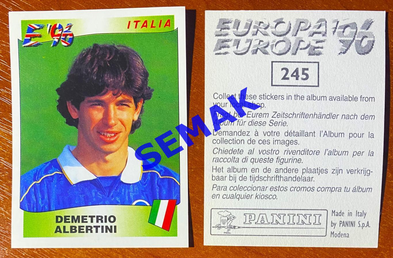 Panini-Панини. Стикер/Наклейка №-245 Евро/EURO - Англия 1996.