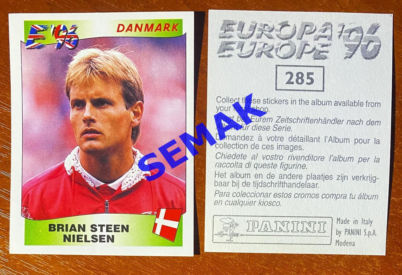 Panini-Панини. Стикер/Наклейка №-285 Евро/EURO - Англия 1996.